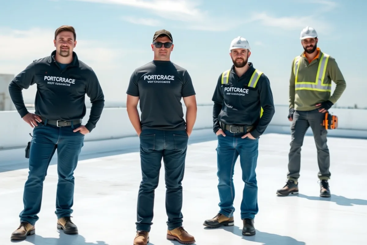 Roof coating crew